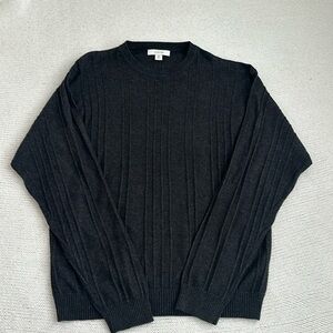 Visitor Silk/Cashmere Crew Neck Sweater Dark Gray Size Large